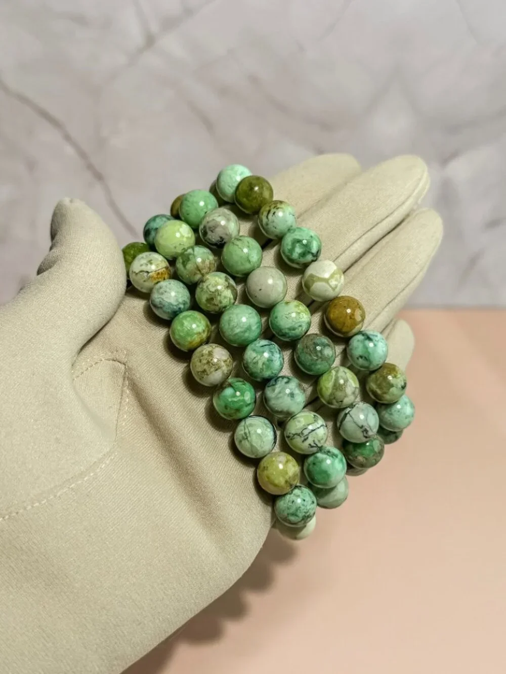 Variscite Beaded Bracelet (Bead size: 10mm)